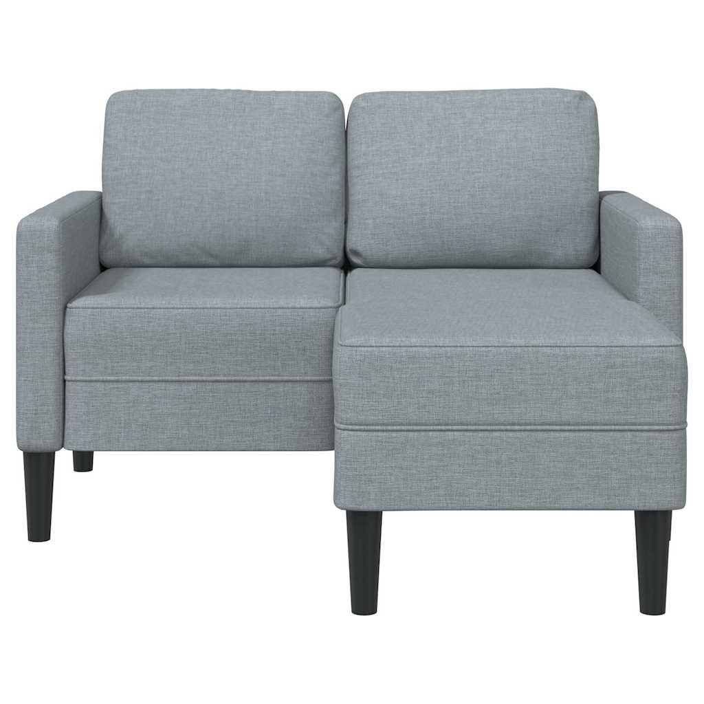 2-personers sofa med chaiselong L-formet 125 cm stof lysegrå