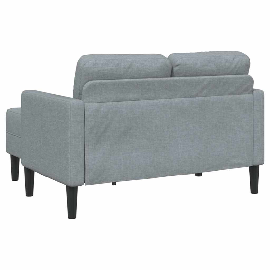 2-personers sofa med chaiselong L-formet 125 cm stof lysegrå