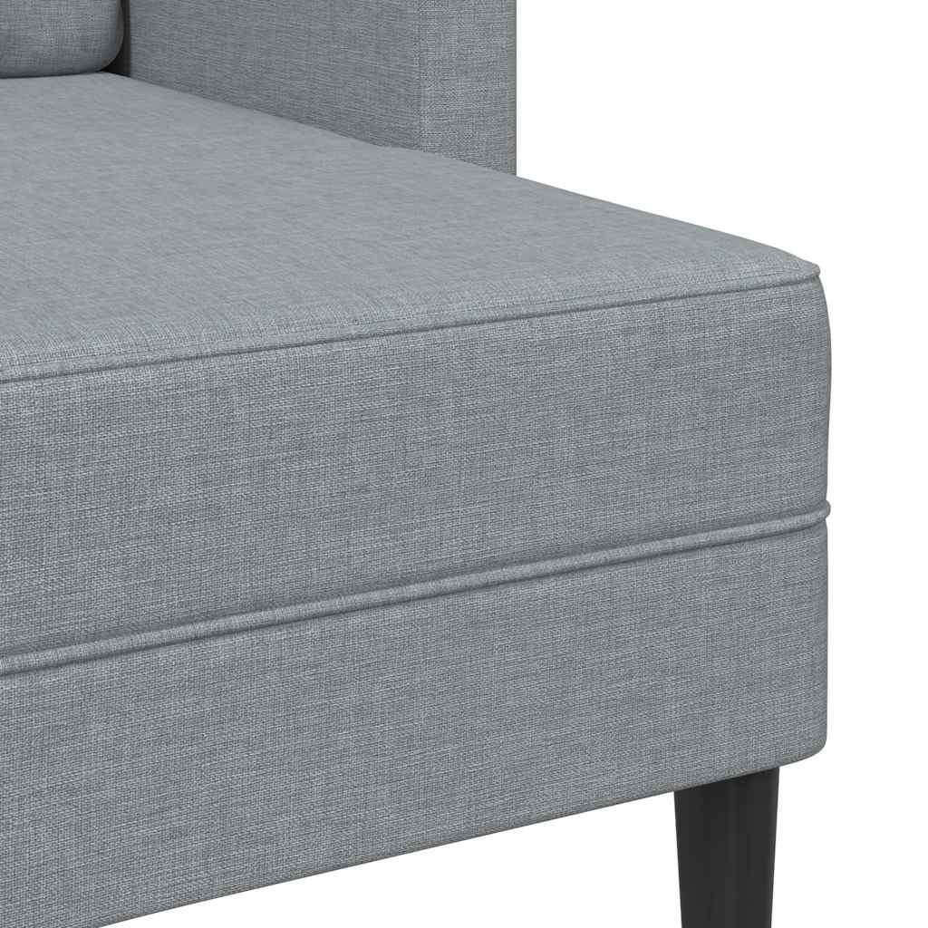 2-personers sofa med chaiselong L-formet 125 cm stof lysegrå