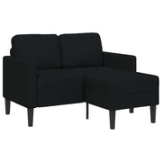 2-personers sofa med chaiselong L-formet 125 cm stof sort