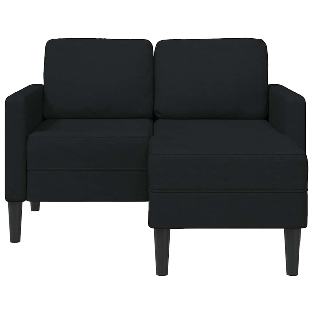 2-personers sofa med chaiselong L-formet 125 cm stof sort