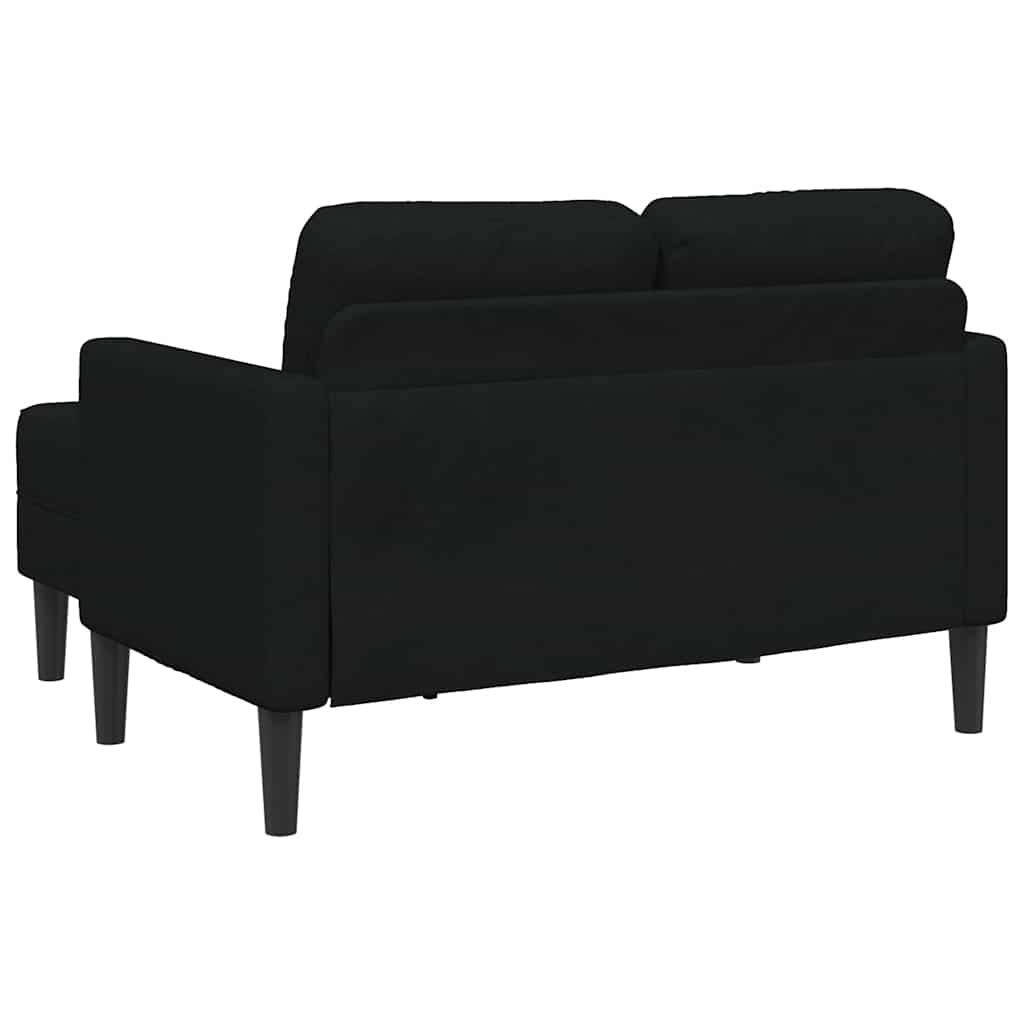 2-personers sofa med chaiselong L-formet 125 cm stof sort