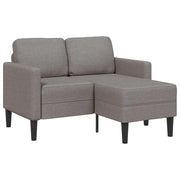 2-personers sofa med chaiselong L-formet 125 cm stof gråbrun