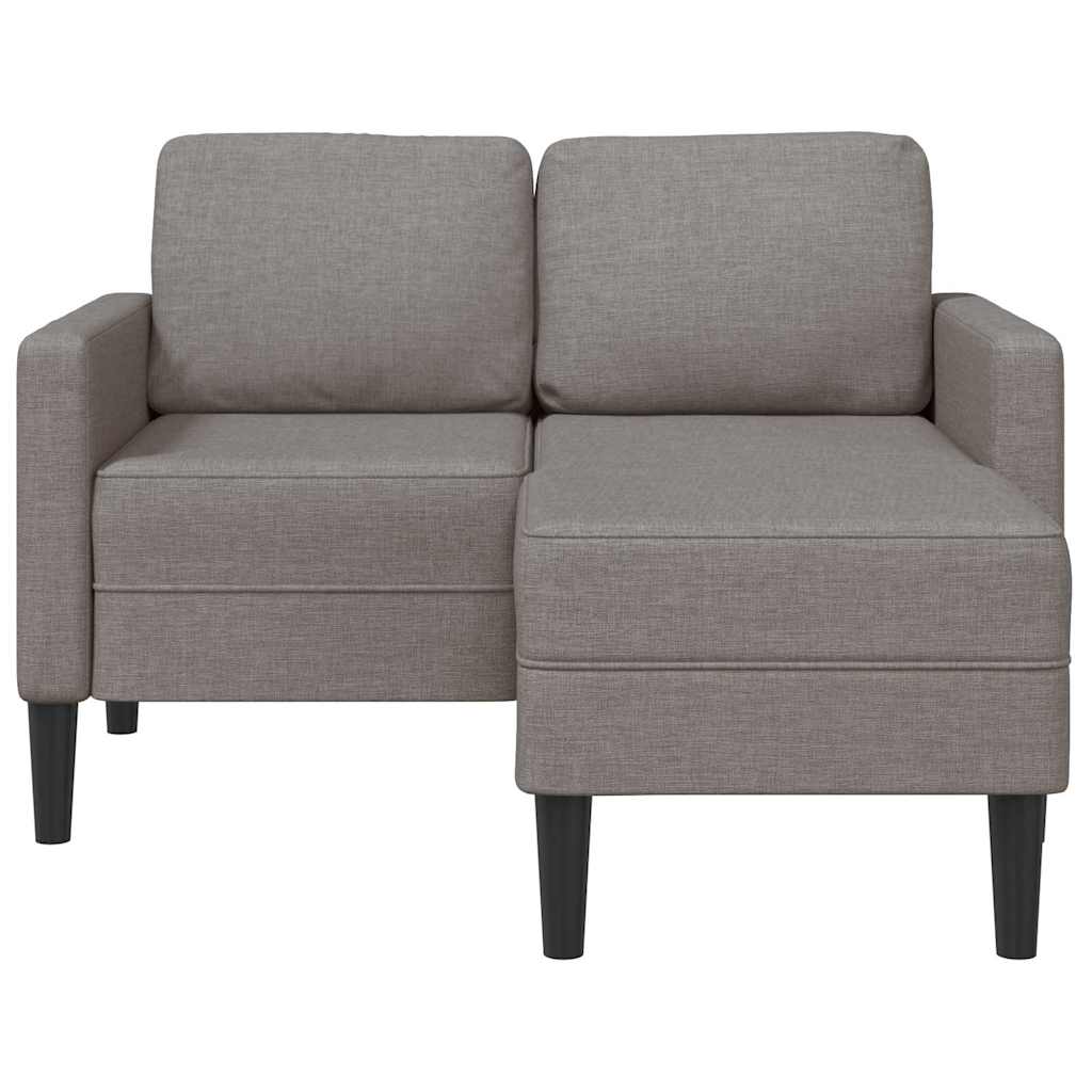 2-personers sofa med chaiselong L-formet 125 cm stof gråbrun