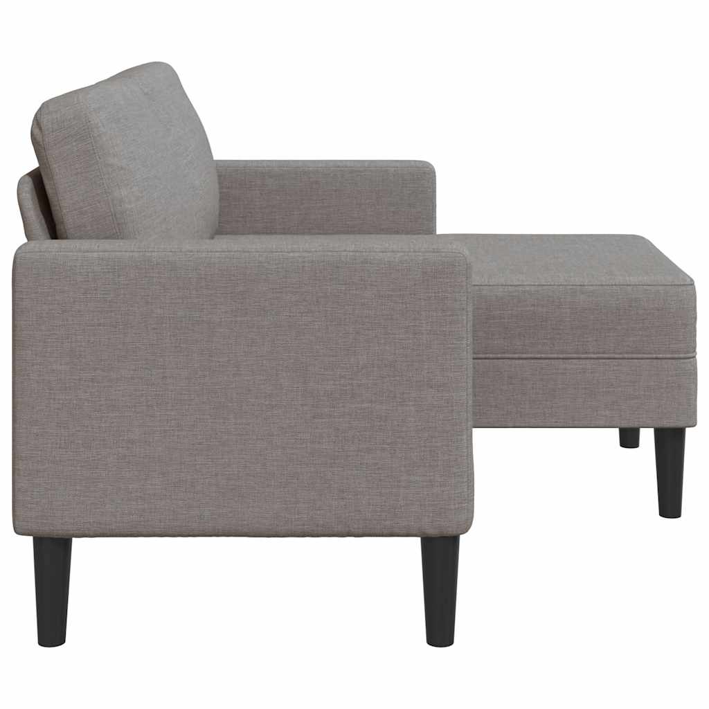 2-personers sofa med chaiselong L-formet 125 cm stof gråbrun