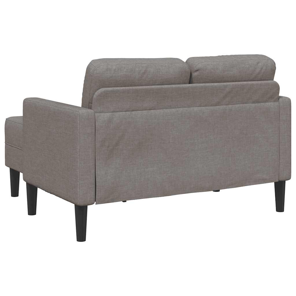 2-personers sofa med chaiselong L-formet 125 cm stof gråbrun