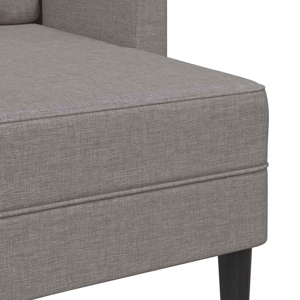 2-personers sofa med chaiselong L-formet 125 cm stof gråbrun