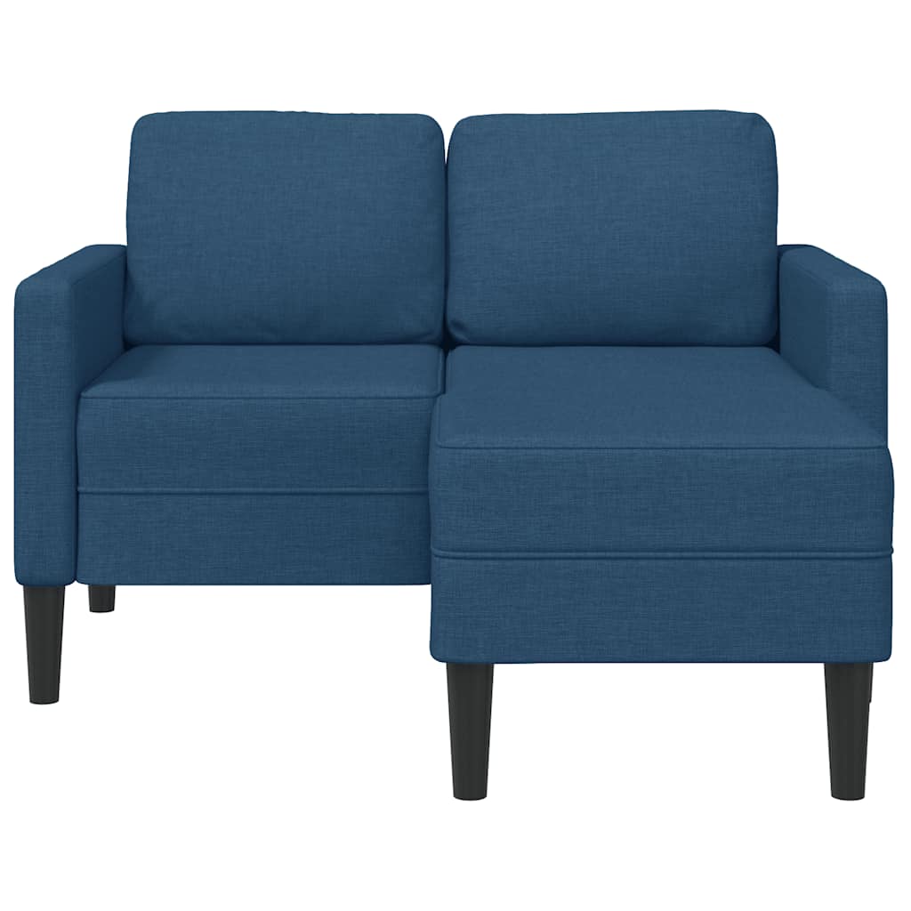 2-personers sofa med chaiselong L-formet 125 cm stof blå