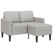 2-personers sofa med chaiselong L-formet 125 cm stof skygrå