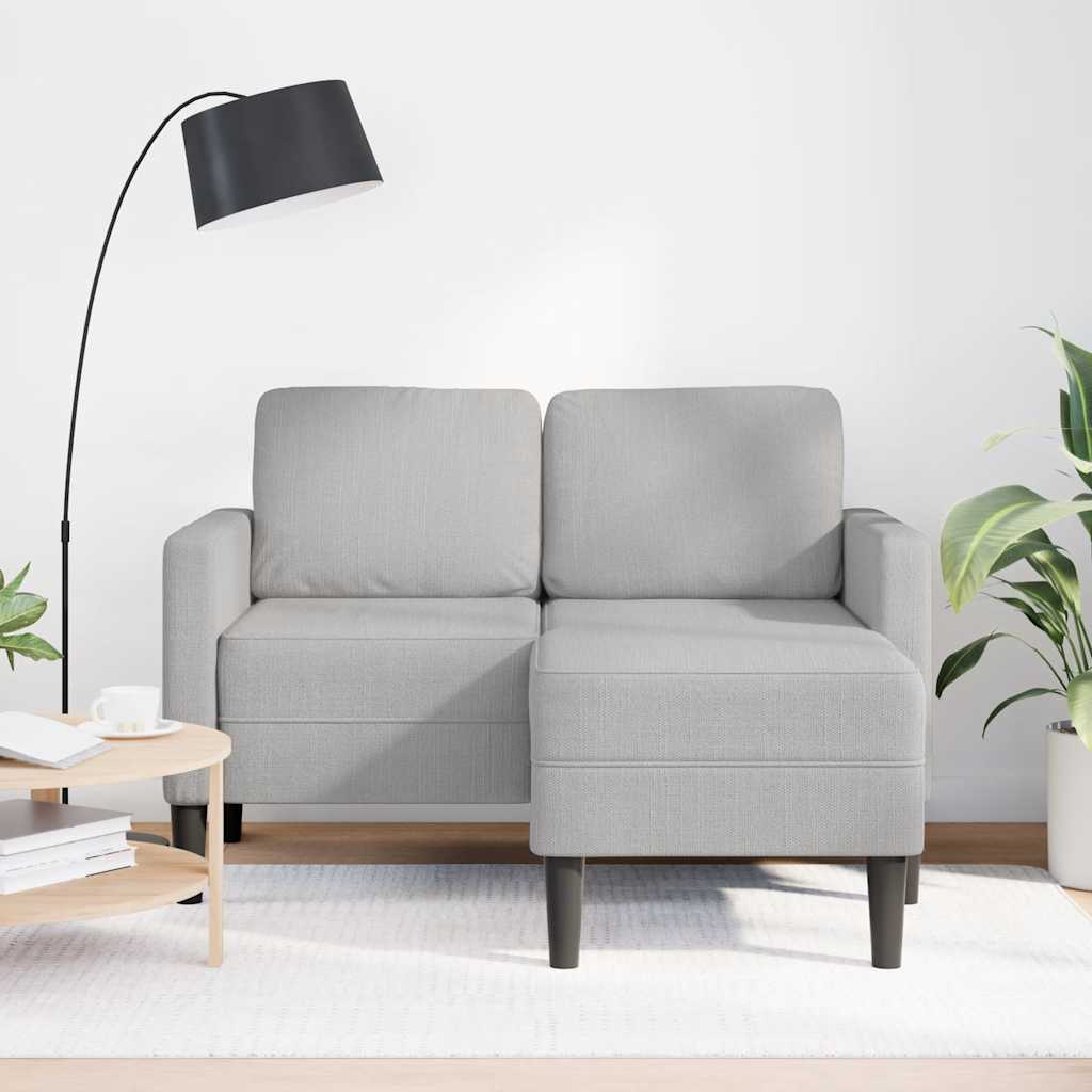 2-personers sofa med chaiselong L-formet 125 cm stof skygrå