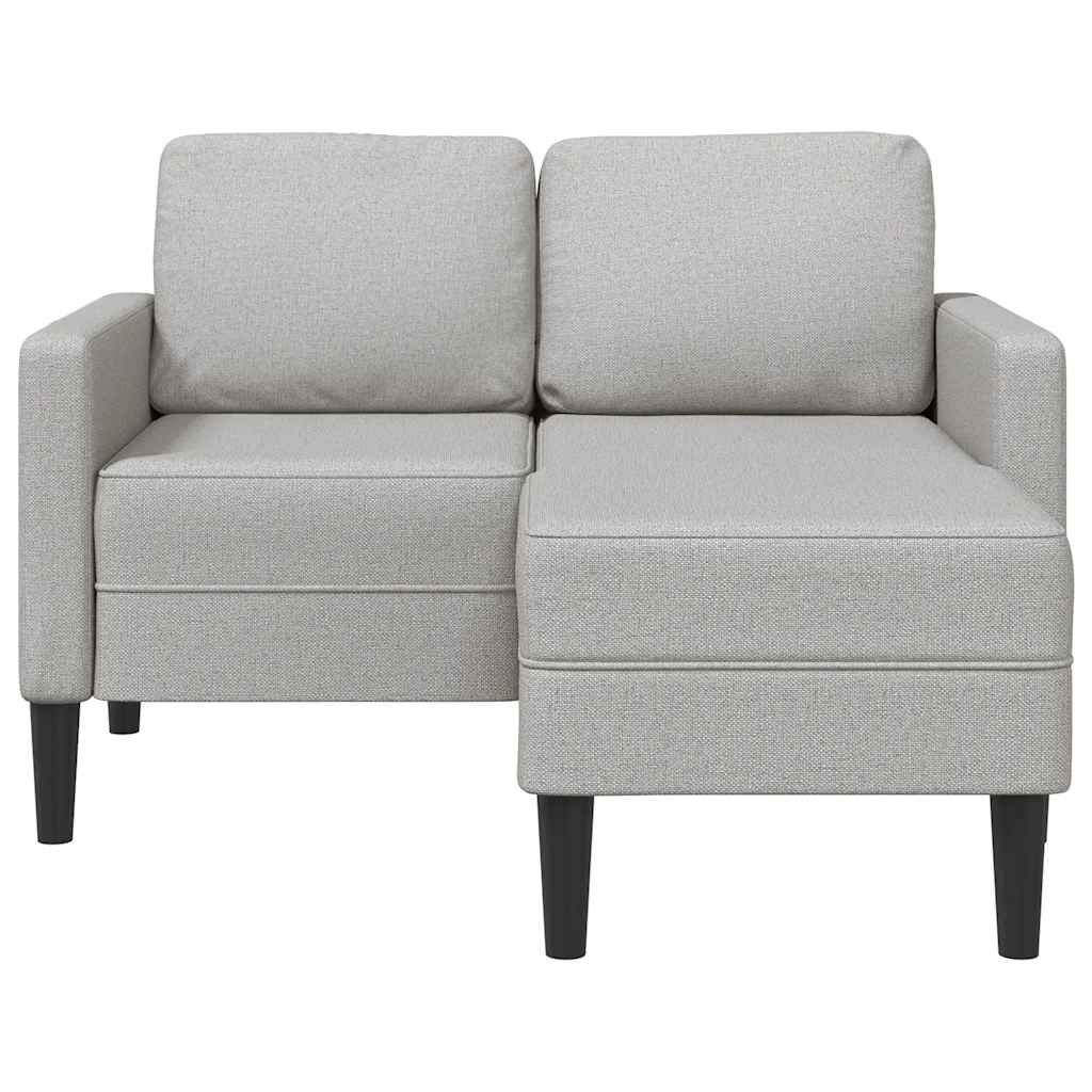 2-personers sofa med chaiselong L-formet 125 cm stof skygrå