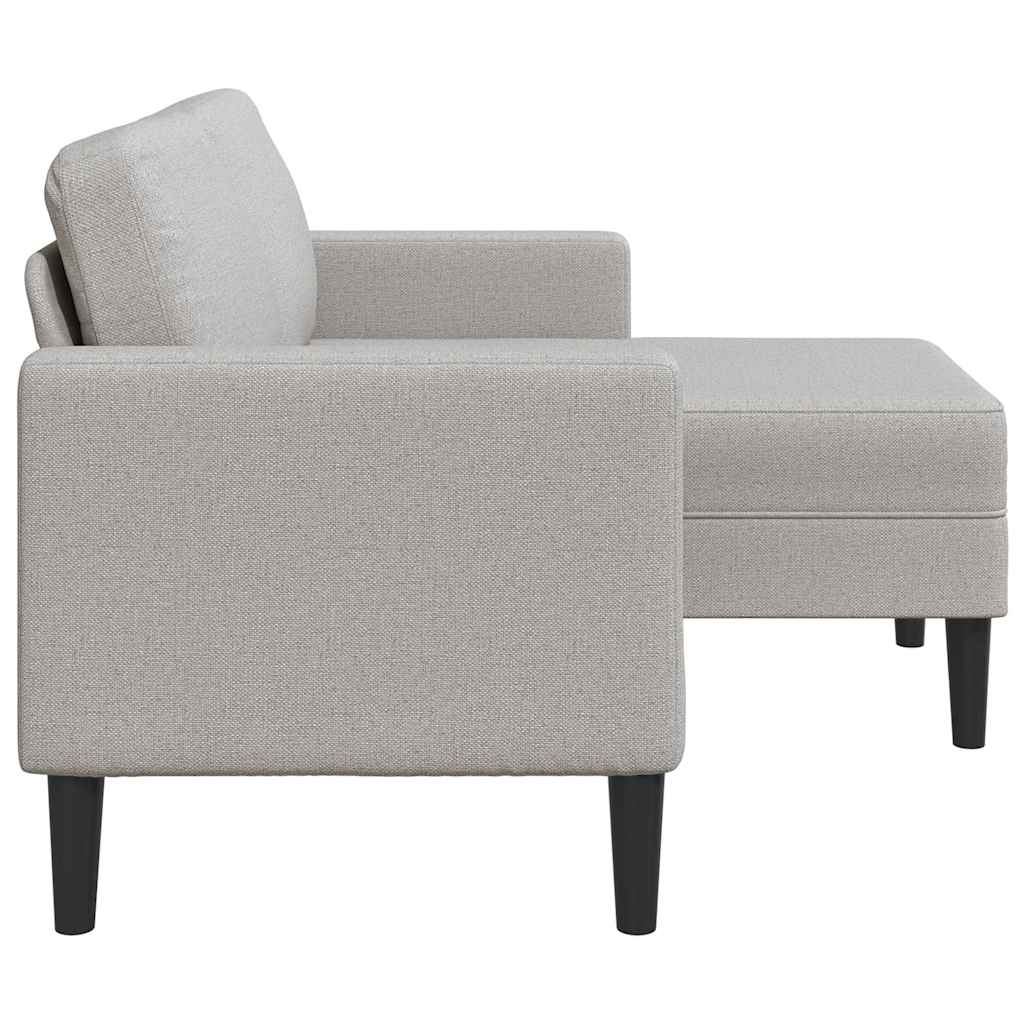 2-personers sofa med chaiselong L-formet 125 cm stof skygrå