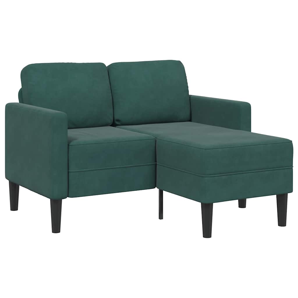 2-personers sofa med chaiselong L-formet 125 cm fljl mrkegrn