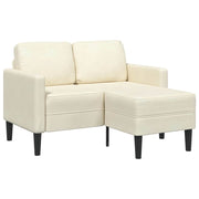 2-personers sofa med chaiselong L-formet 125 cm fløjl creme