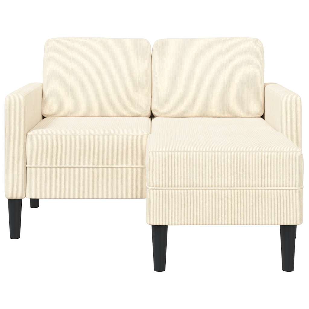 2-personers sofa med chaiselong L-formet 125 cm linned creme