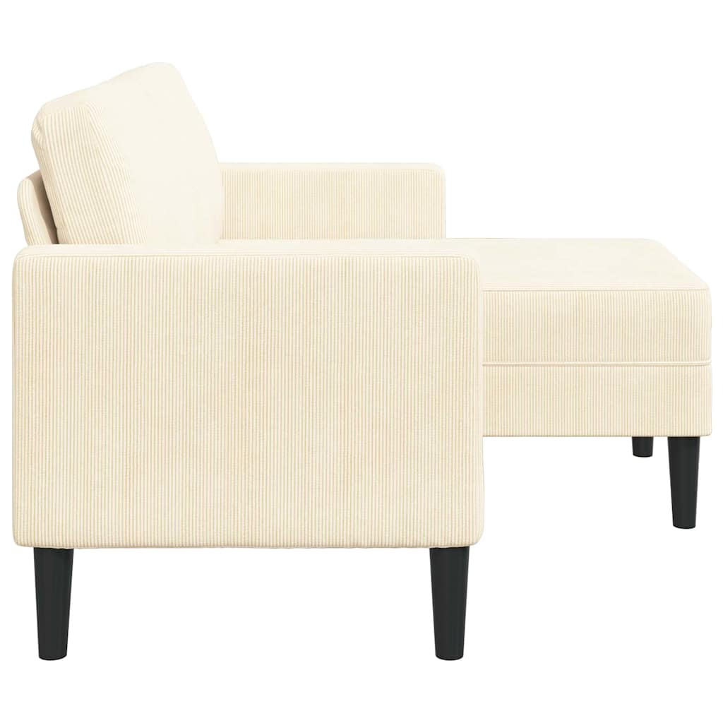 2-personers sofa med chaiselong L-formet 125 cm linned creme