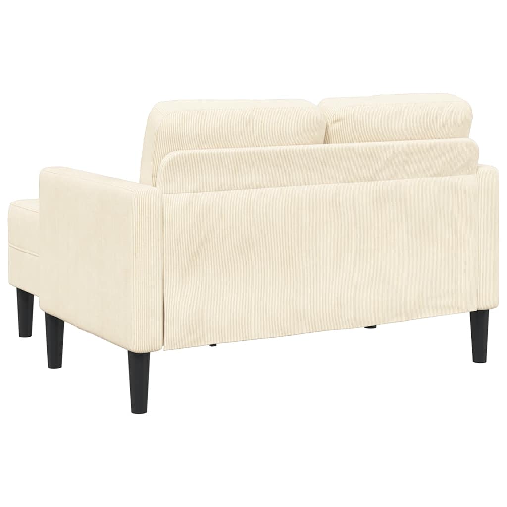 2-personers sofa med chaiselong L-formet 125 cm linned creme