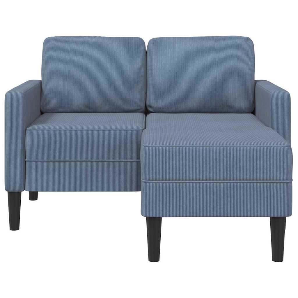 2-personers sofa med chaiselong L-formet 125 cm linned blå
