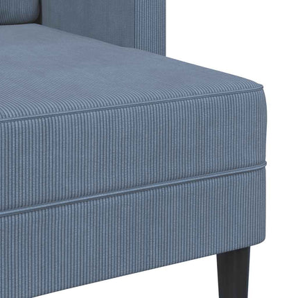 2-personers sofa med chaiselong L-formet 125 cm linned blå