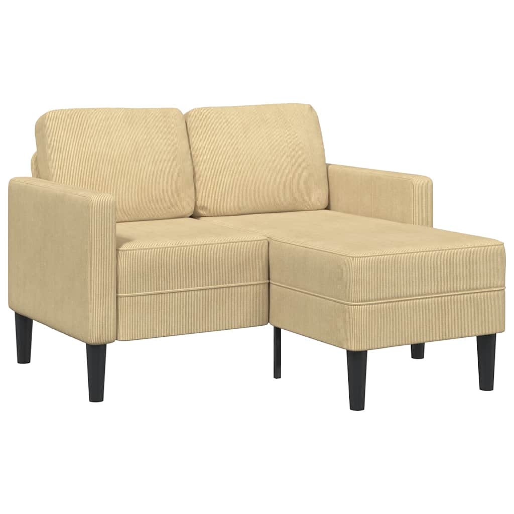 2-personers sofa med chaiselong - L-formet 125 cm i linned, grågrøn