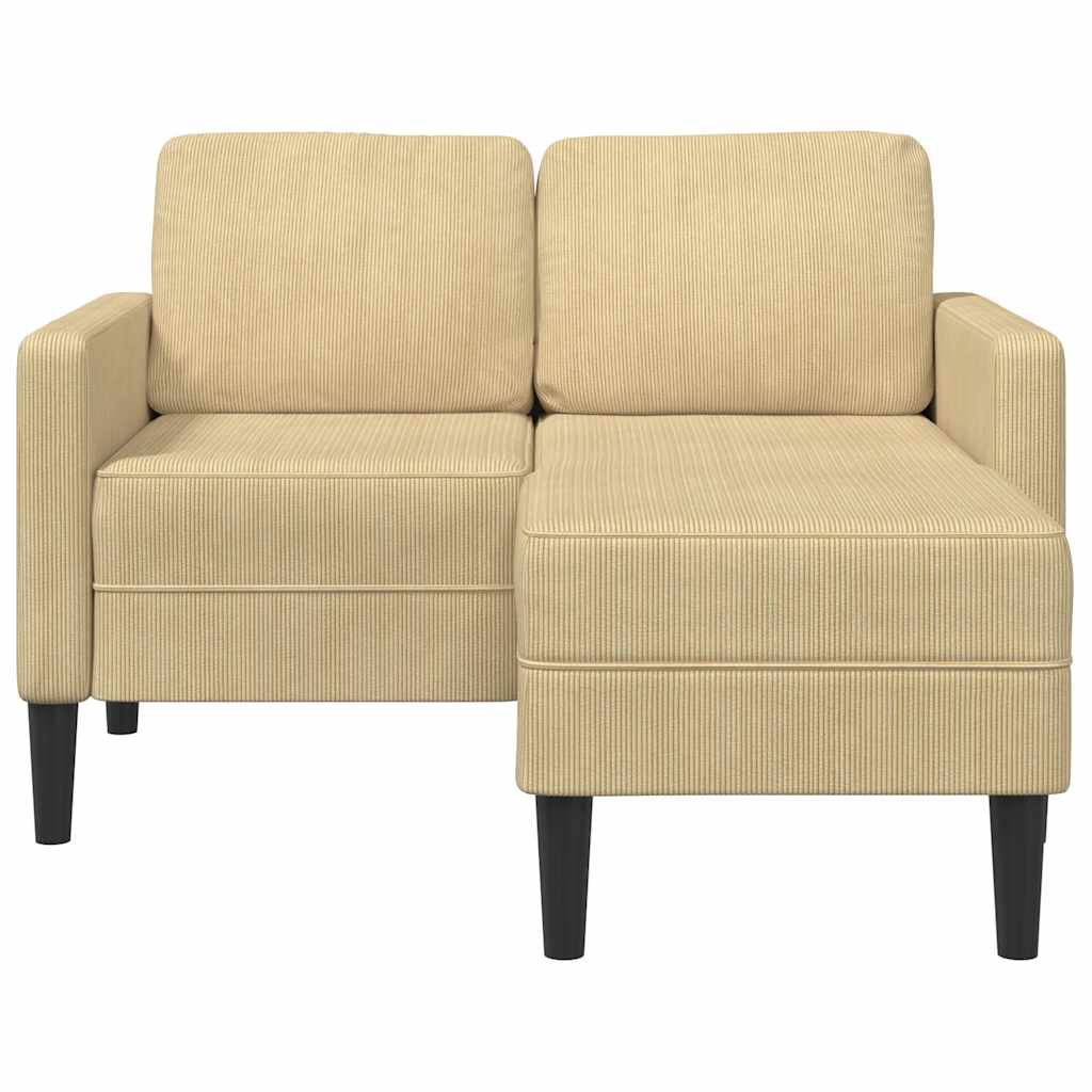 2-personers sofa med chaiselong L-formet 125 cm linned grågrøn