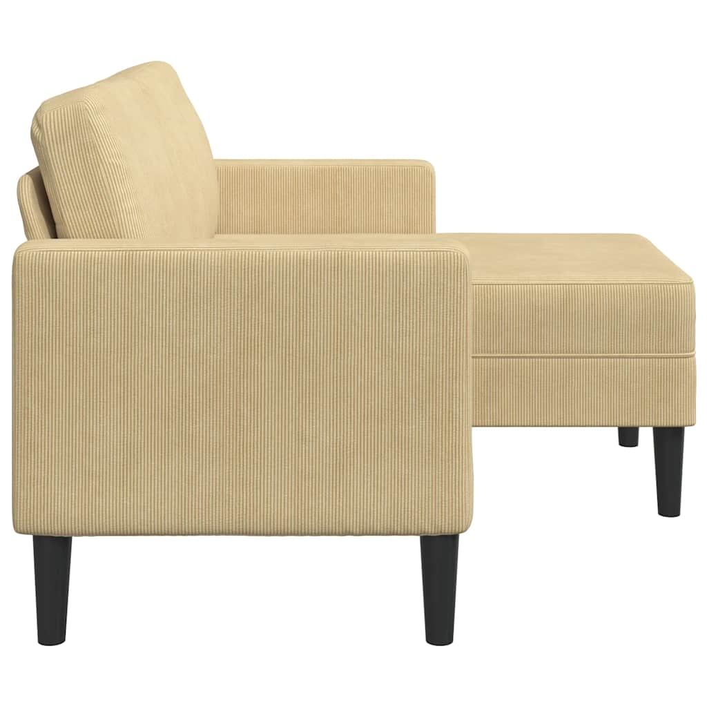 2-personers sofa med chaiselong L-formet 125 cm linned grågrøn