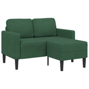 2-personers sofa med chaiselong L-formet 125 cm linned mørkegrøn
