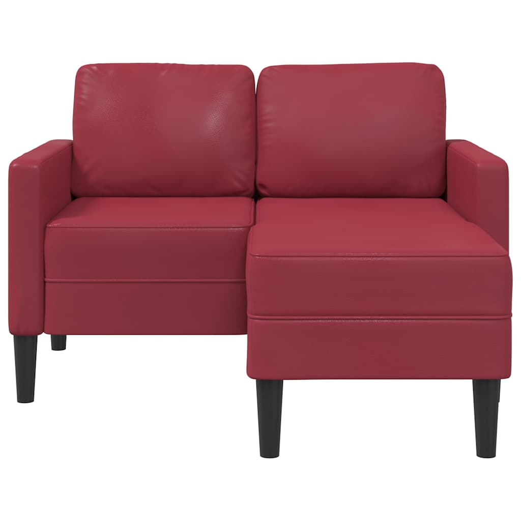 2-personers sofa med chaiselong L-formet 125 cm kunstlæder