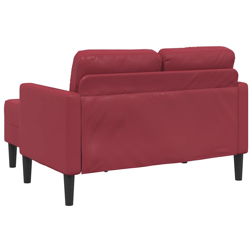 2-personers sofa med chaiselong L-formet 125 cm kunstlæder