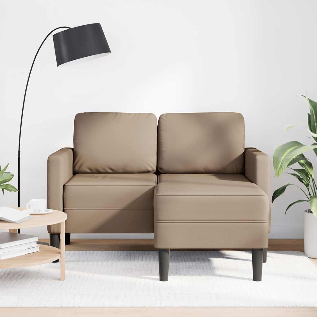 2-personers sofa med chaiselong L-formet 125 cm kunstlæder