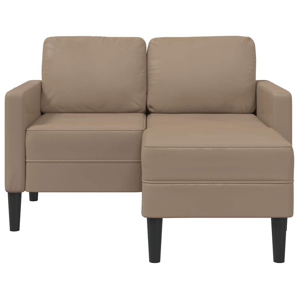 2-personers sofa med chaiselong L-formet 125 cm kunstlæder