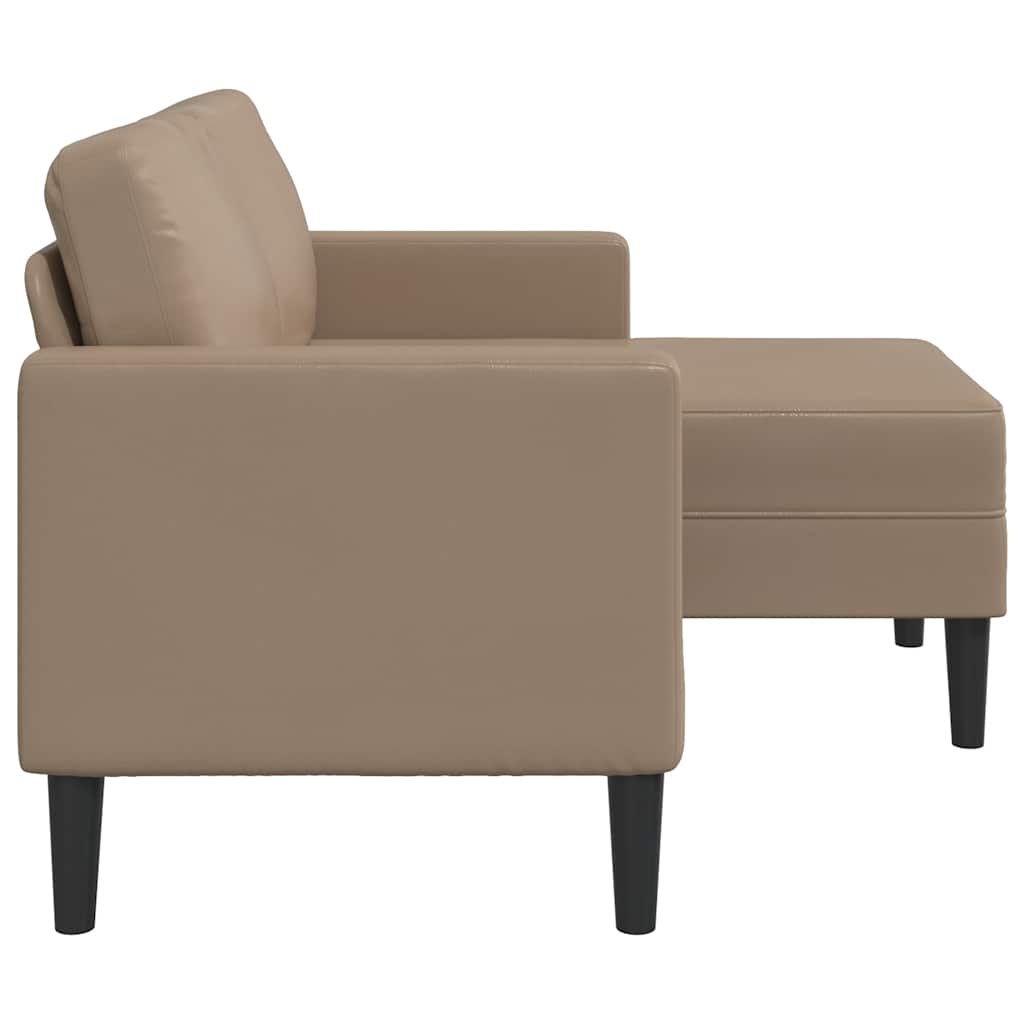 2-personers sofa med chaiselong L-formet 125 cm kunstlæder