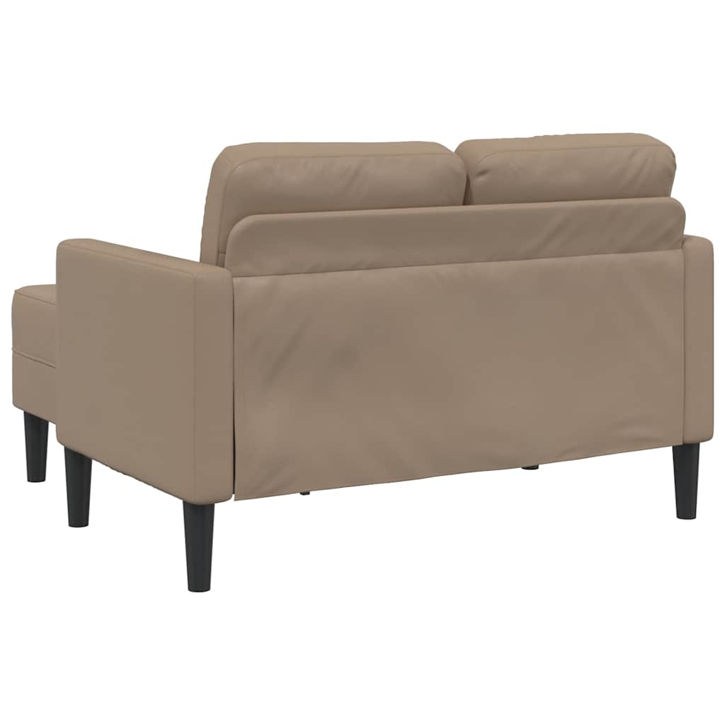 2-personers sofa med chaiselong L-formet 125 cm kunstlæder