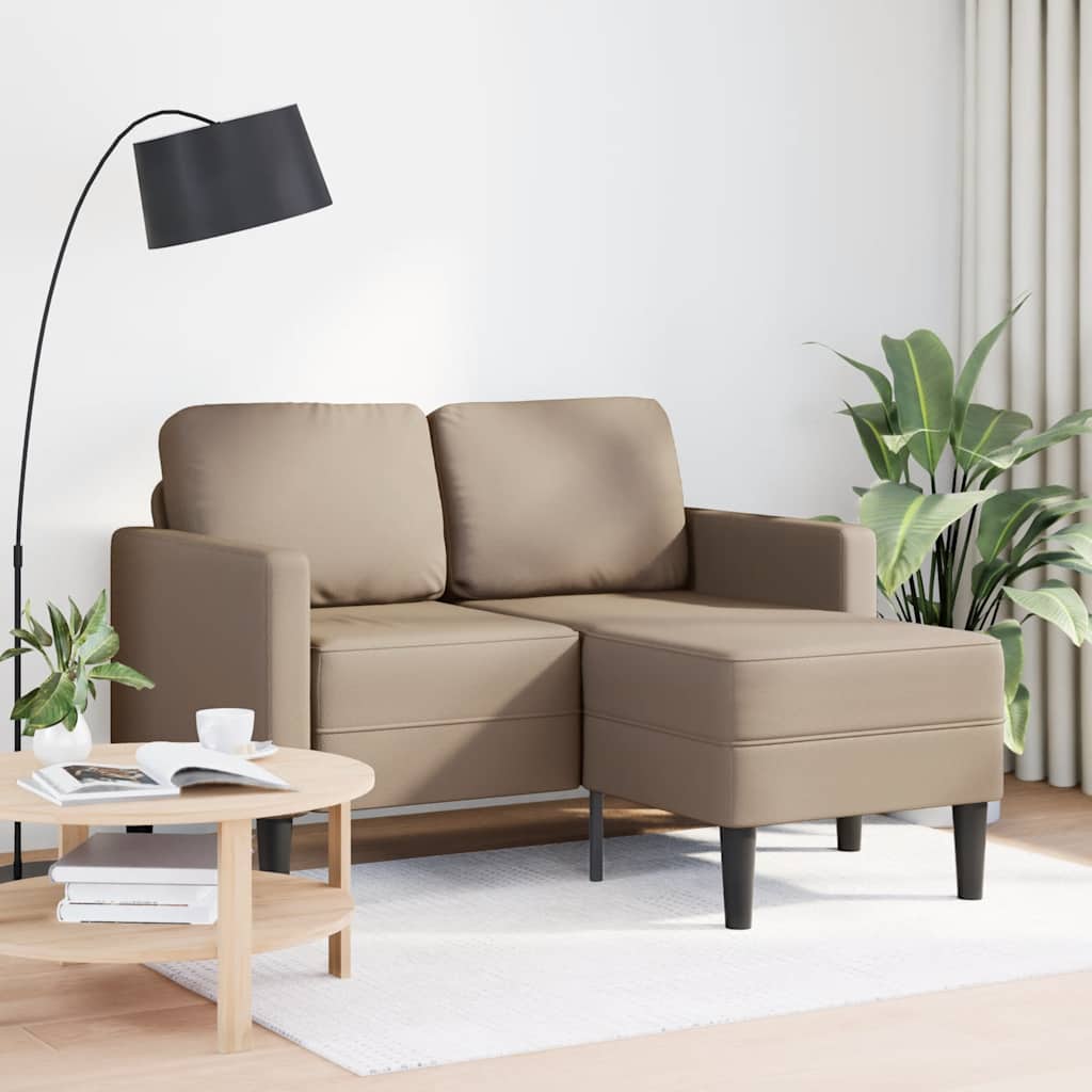 2-personers sofa med chaiselong L-formet 125 cm kunstlæder