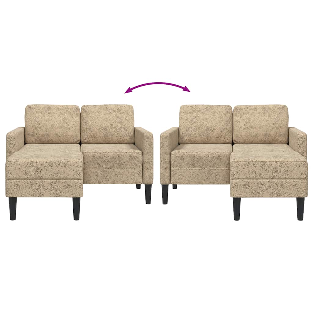 2-personers sofa med chaiselong L-formet 125 cm kunstlæder