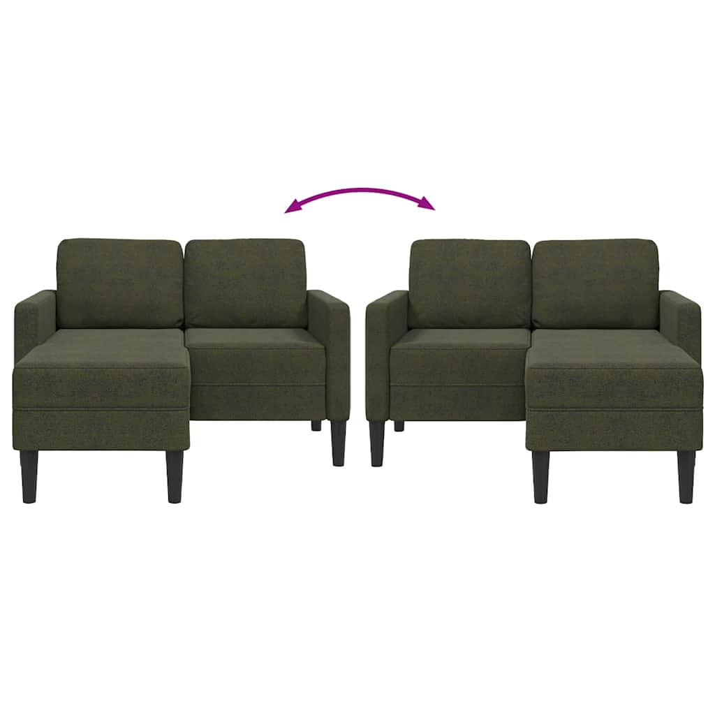 2-personers sofa med chaiselong L-formet 125 cm kunstlæder