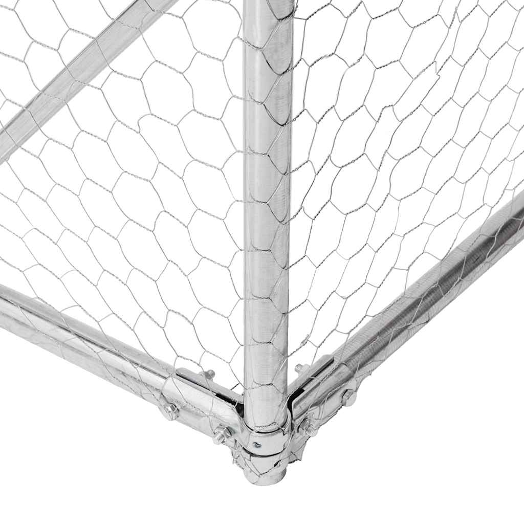 hønsegård med tag 2,5x6x2,25 m galvaniseret stål