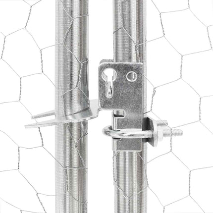 hønsegård med tag 2,5x8x2,25 m galvaniseret stål