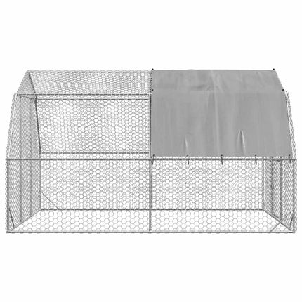 hønsegård med tag 2,5x4x2,25 m galvaniseret stål