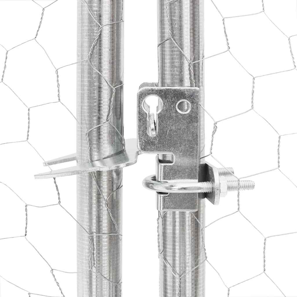 hønsegård med tag 2,5x4x2,25 m galvaniseret stål