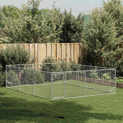 udendørs hundebur med dør 3x4x1 m galvaniseret stål