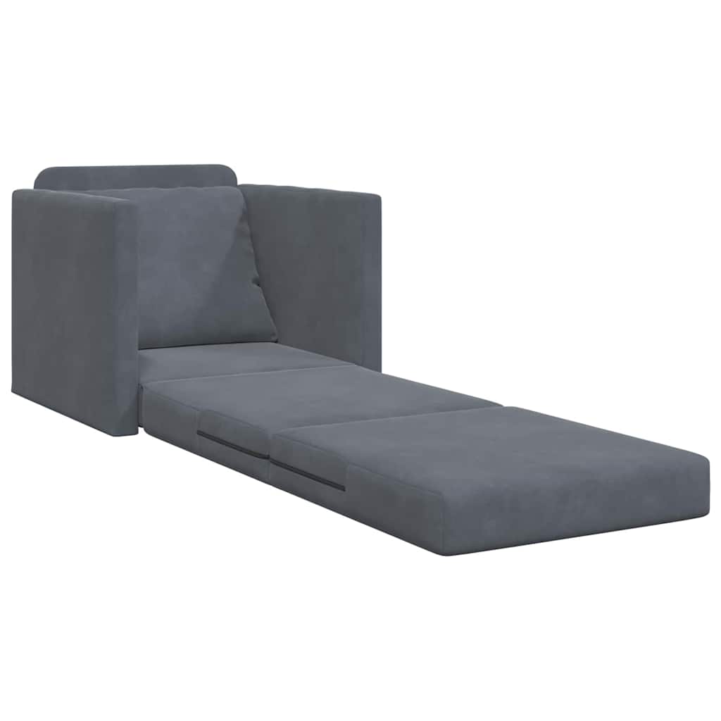 Sovesofa Mørkegrå 74 x 77 x 81 cm Fløjl