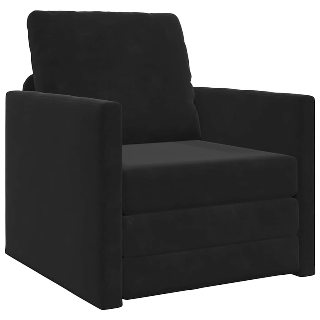 Sovesofa Sort 74 x 77 x 81 cm Fløjl