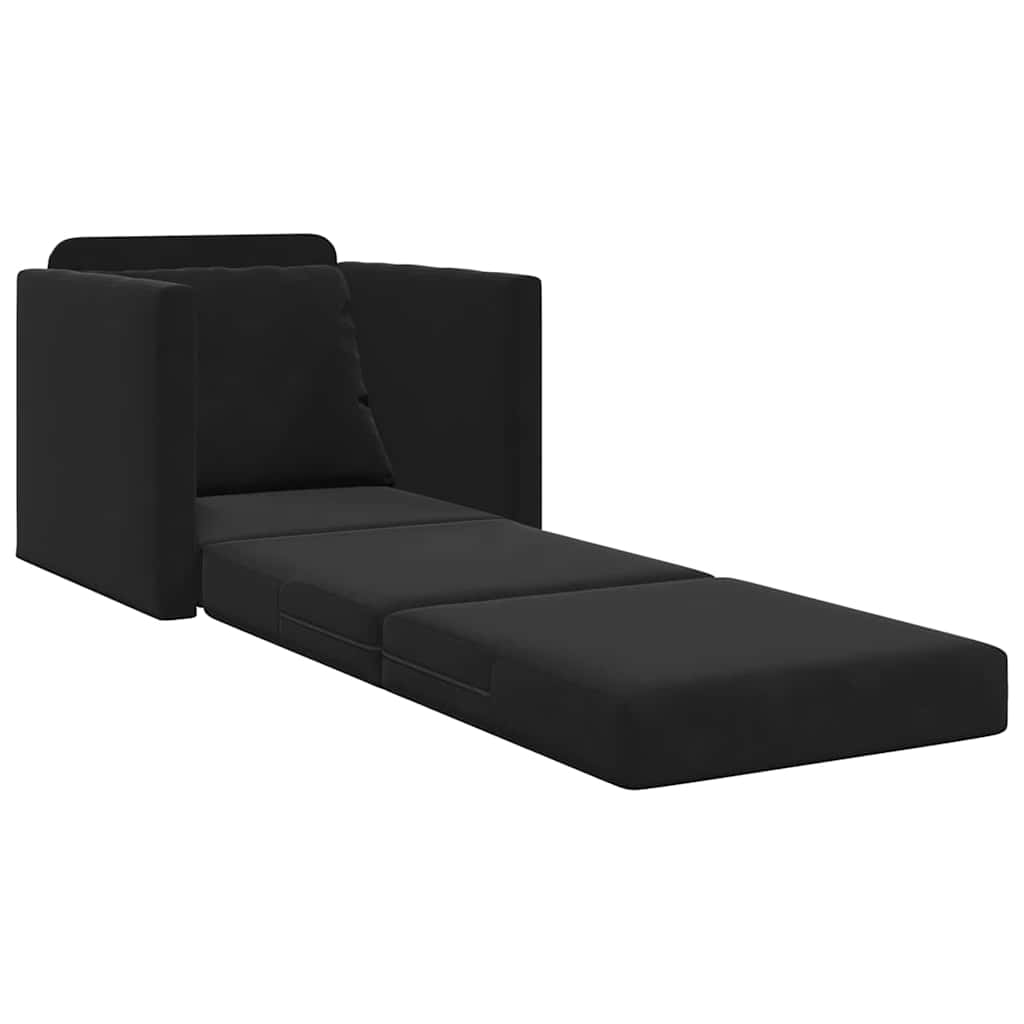 Sovesofa Sort 74 x 77 x 81 cm Fløjl
