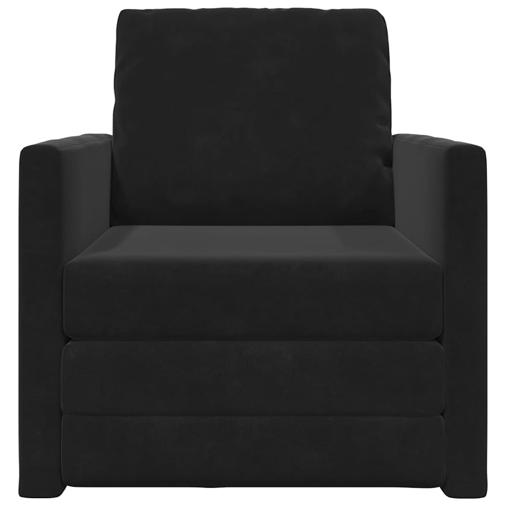 Sovesofa Sort 74 x 77 x 81 cm Fløjl