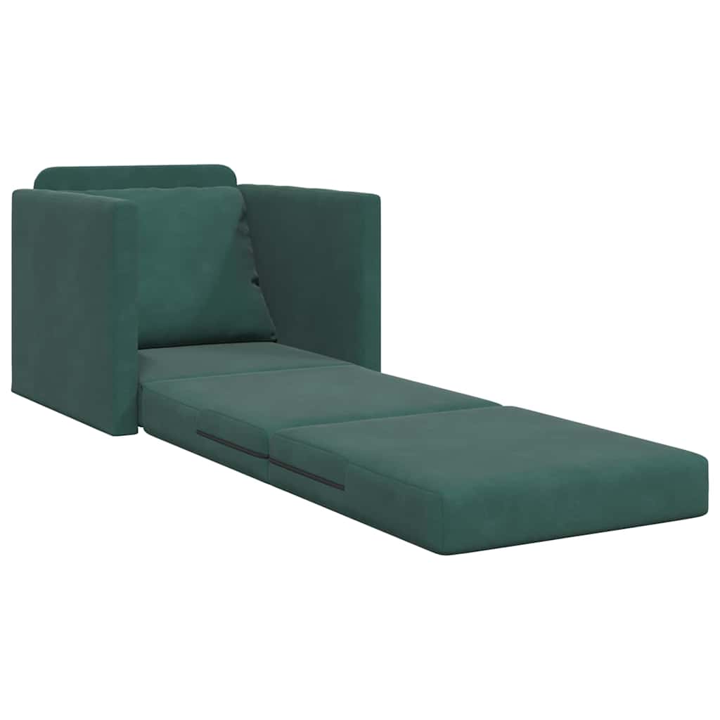 Sovesofa Mørkegrøn 74 x 77 x 81 cm Fløjl