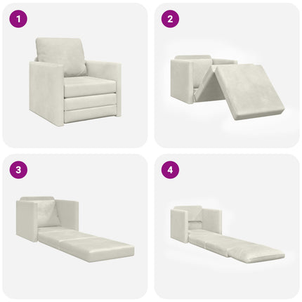 Sovesofa Creme 74 x 77 x 81 cm Fløjl