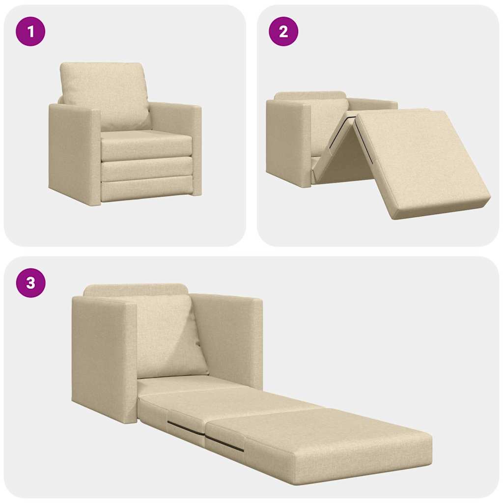 Sovesofa Creme 74 x 77 x 81 cm Fløjl