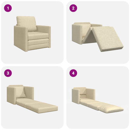 Sovesofa Creme 74 x 77 x 81 cm Stof