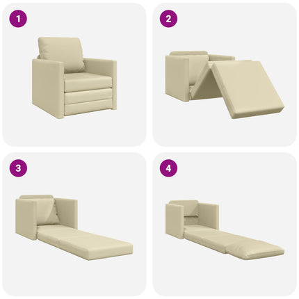 Sovesofa 60cm Creme Kunstlæder